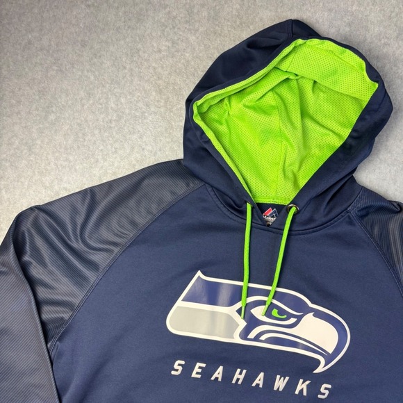 Majestic Seattle Seahawks Therma Base Hoodie NFL Football Sweatshirt Size Large - Picture 1 of 9
